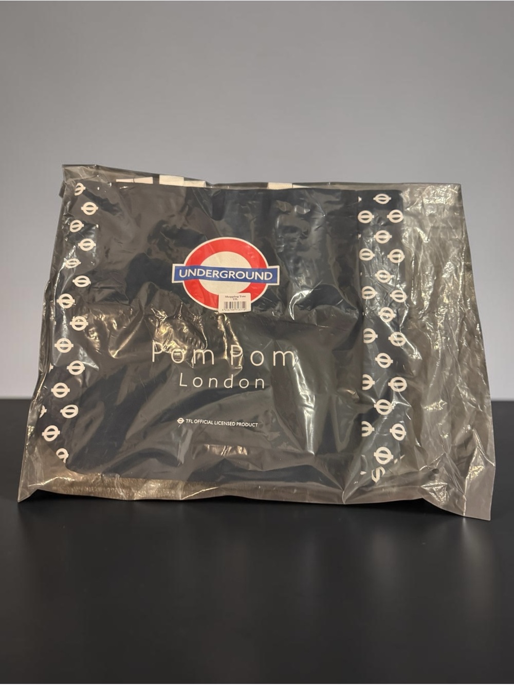 Pom Pom London Navy Tote Bag with Underground Logo